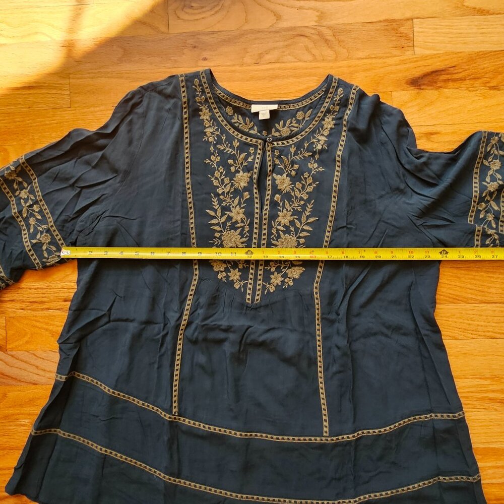 J.Jill Heavily Embroidered Tunic Top XL - Picture 7 of 8